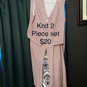 Striped Knit Two-Piece Set